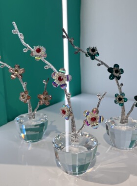 简约风水晶梅花家居饰品桌面摆件