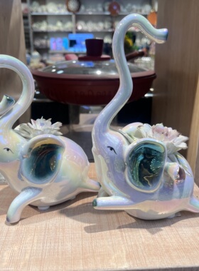 陶瓷大象摆件家居装饰乔迁礼物