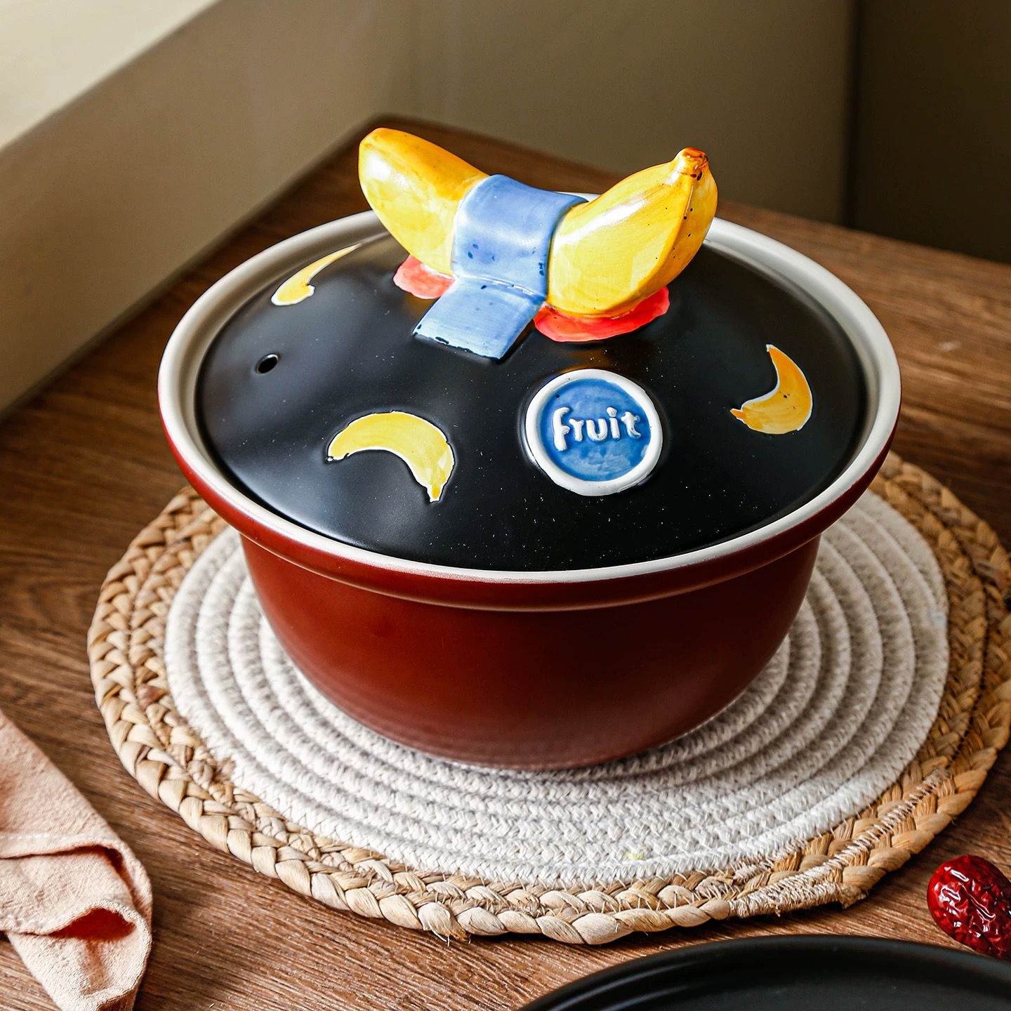 创意盖子手绘砂锅炖锅家用煲汤陶瓷燃气耐高温干烧不裂砂锅砂锅粥