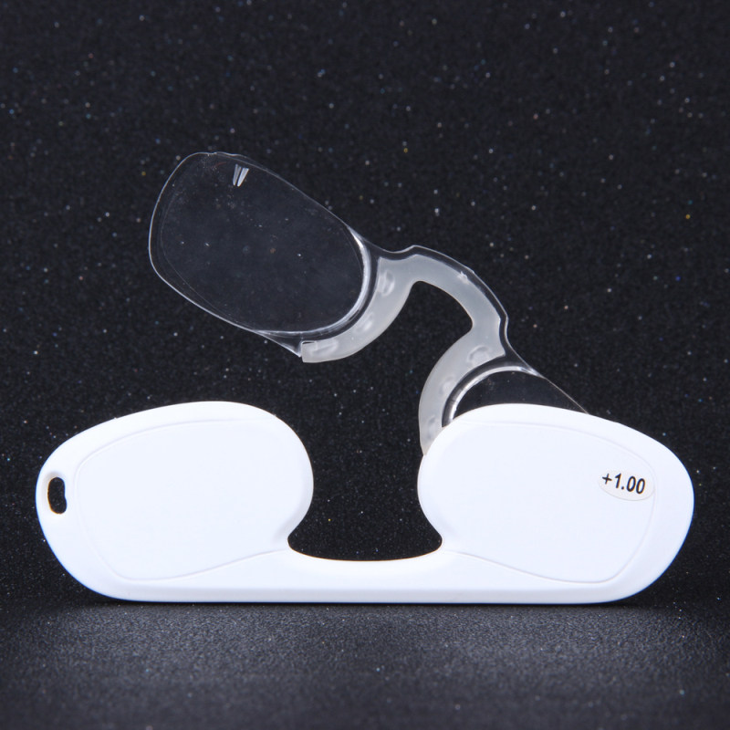 无框超轻无腿老花镜夹鼻眼镜卡片式便携式可挂脖式眼镜放大阅读镜