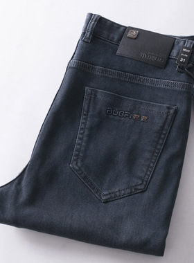 27.7天丝棉混纺！品牌尾货男士蓝灰色直筒牛仔长裤基础百搭男裤子