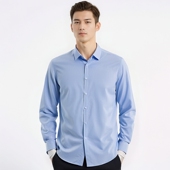 男士 基础百搭男装 免烫长袖 浅蓝色薄款 衬衣 衬衫 一线品牌尾货春夏季