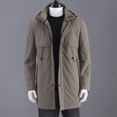 2021年中青年男士 连帽外穿白鸭绒外套厚棉服 商务休闲羽绒风衣冬季