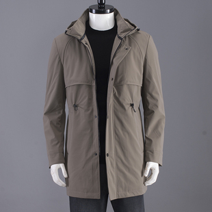 2021年中青年男士 连帽外穿白鸭绒外套厚棉服 商务休闲羽绒风衣冬季