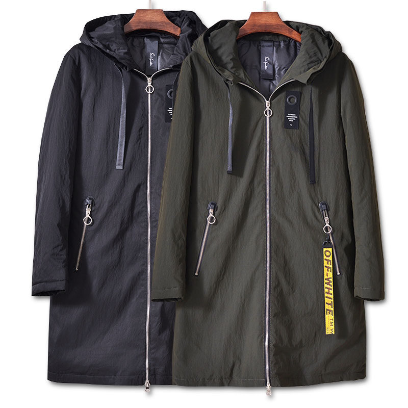 断码特价只有180 185 190冬季男士中长款灰鸭绒羽绒风衣防风外套