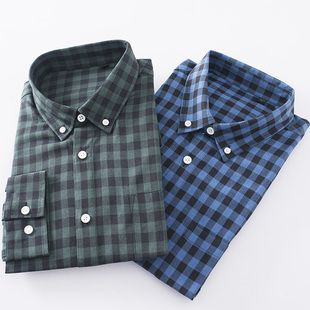 格子长袖 品牌撤柜尾货男士 衬衫 春秋季 宽松版 贴身打底衬衣男装 型