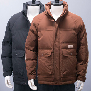 鸭绒棉袄大厂尾货男士时尚休闲立领羽绒服外套冬季保暖防风棉服