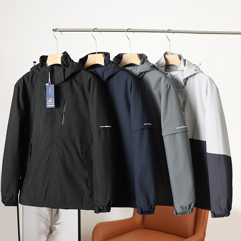 秋冬防风棉服中青年撞色外套冬装