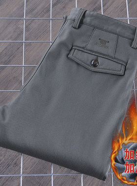 大码清货只有40 42 44码~加绒加厚军绿色直筒休闲裤冬季保暖长裤