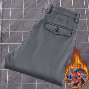 大码清货只有40 42 44码~加绒加厚军绿色直筒休闲裤冬季保暖长裤