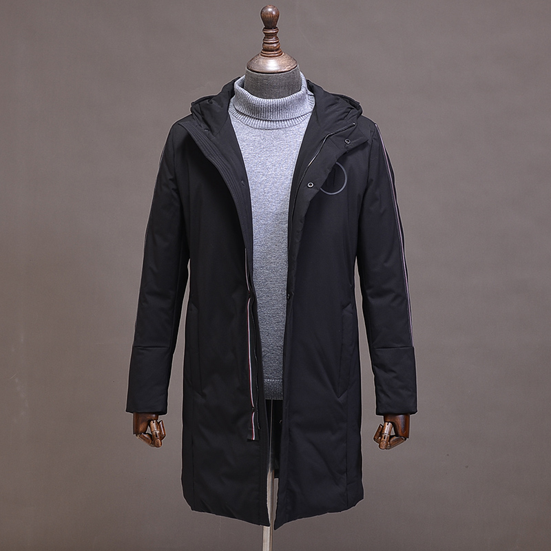 断码清货只有170 185 冬季男士中长款羽绒服连帽保暖鸭绒棉服外套