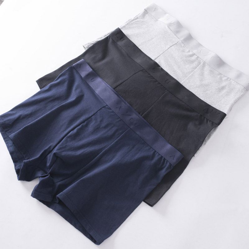 男士平角纯色全棉内裤青年平角裤