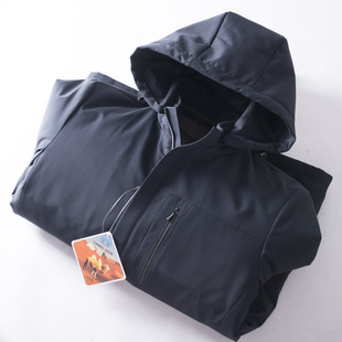 压胶棉衣 一线大厂尾货商务休闲驼绒棉服男士 柜售1000 可脱卸帽子