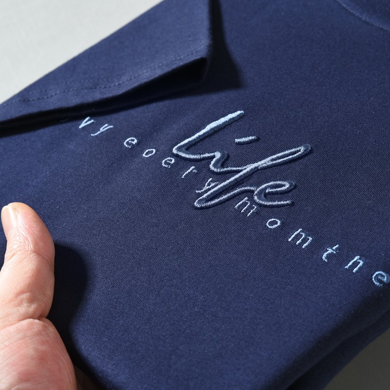 大牌换标男士刺绣字母纯色圆领短袖t恤男2025年夏季吸汗棉质上衣,男装,T恤,淘宝优惠券,粉丝福利购,淘宝优惠卷