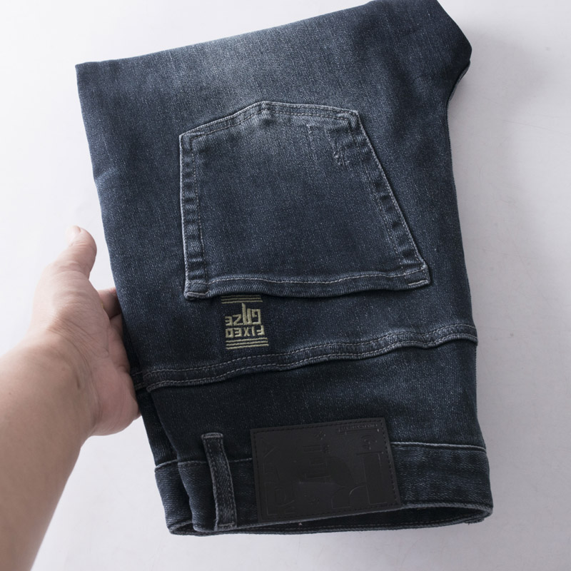 嗨家撤柜尾货微垮牛仔裤深蓝男裤