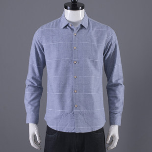 衬衫 断码 长袖 品牌尾货微磨毛男士 格纹棉质春秋衬衣男 清货只有170