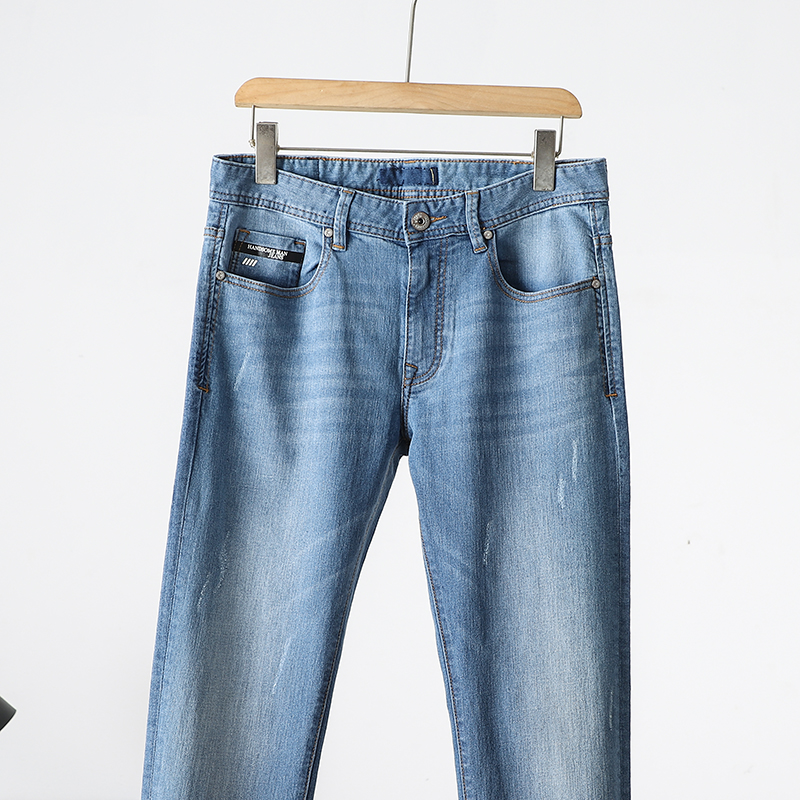 嗨家撤柜男士蓝色牛仔裤春夏男裤