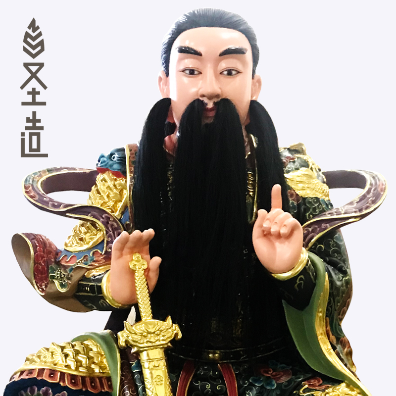 木质雕刻玄天大帝木雕神像摆件实木玄天上帝像木质玄武大帝 圣造