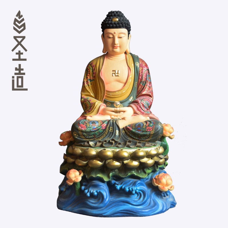 樟木释迦牟尼佛木雕佛像释迦佛居家释迦摩尼佛摆件定制 圣造