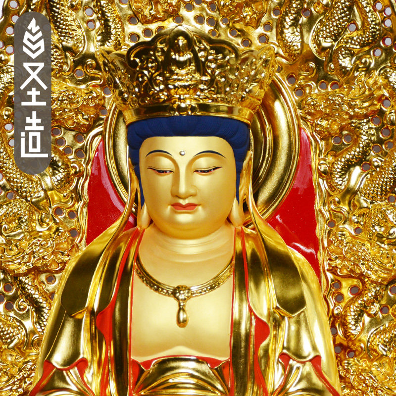 家用樟木毗卢观音摆件木雕佛像普济寺毗卢佛像厂家 圣造