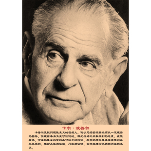 卡尔波普西方当代哲学家海报怀旧复古文艺牛皮纸装 饰画画框画芯