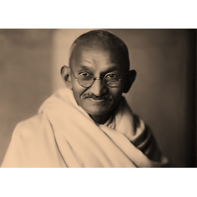 圣雄甘地海报怀旧复古文艺牛皮纸装饰画画框相框壁画挂画画芯