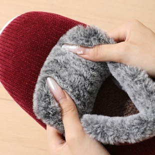 带后跟棉拖鞋冬季男女加绒加厚家居室内外穿防滑厚底包跟老人棉鞋