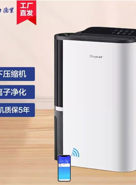 德业除湿机家用智能抽湿机器回南天除潮干衣客厅卧室储藏室T22A3
