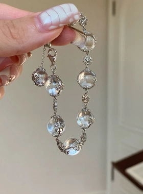 2025新款水晶串珠雪花手链冷淡风优雅中百搭手环轻奢高级感手饰女