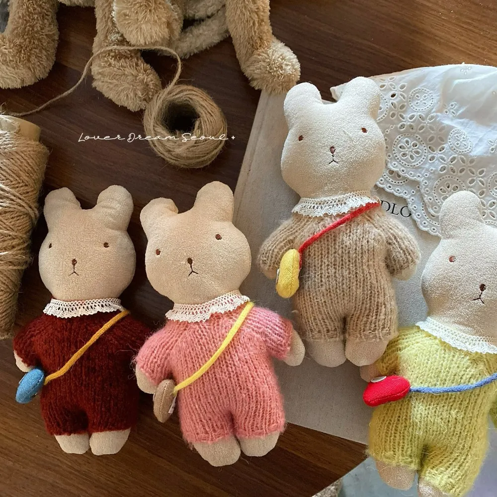 韩国秋冬新款穿毛衣小熊亲肤柔软布艺兔子玩偶 可爱公仔娃娃玩具