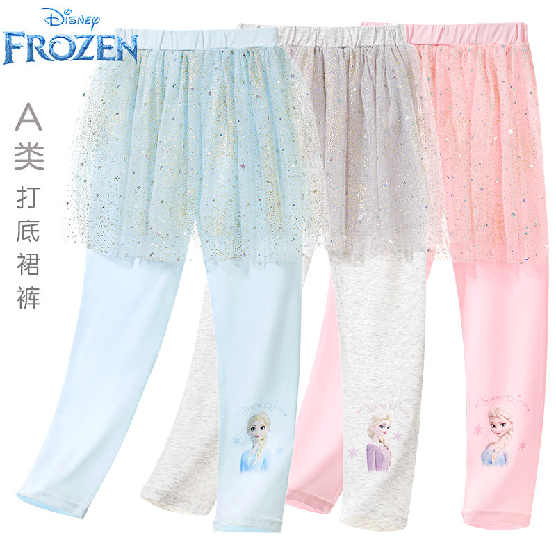 冰雪奇缘儿童裙裤假两件女童裤裙春夏薄款卖女孩长裤爱莎公主裤子