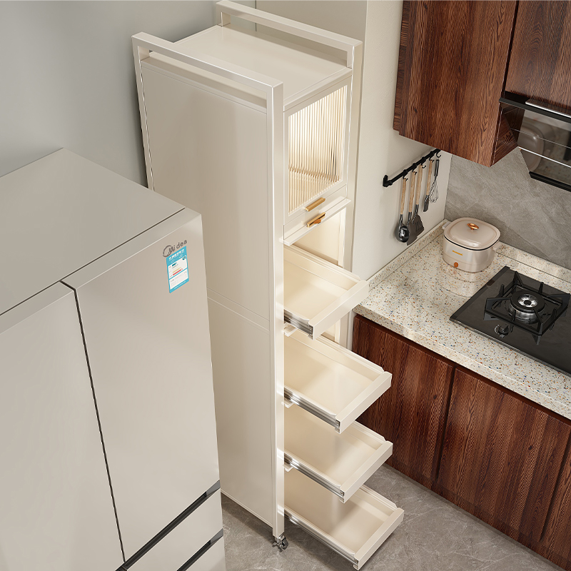 优勤夹缝收纳柜厨房可移动窄缝置物架冰箱侧面抽拉柜多功能收纳柜