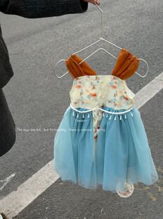 连衣裙9675 女童国风公主背心裙新中式 7seven·26夏季 新款