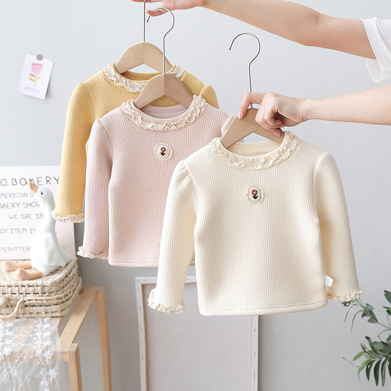 女童一体绒打底衫洋气秋冬女宝宝加绒加厚套头t恤儿童半高领上衣3,童装/婴儿装/亲子装,T恤,淘宝优惠券,粉丝福利购,淘宝优惠卷