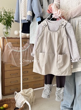 承麦·26春装新款女童背心连衣裙打底衫两件套森系风8651