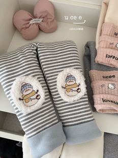 女宝宝蚕丝棉三层加厚打底裤 新款 保暖 冬装 釉兮～5516女童条纹棉裤