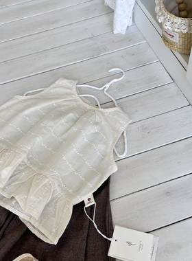 承麦85725～女童刺绣背心洋气夏季新款女宝宝薄款上衣甜美百搭