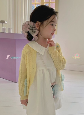 7seven·26春装新款女童柔软镂空针织开衫3013