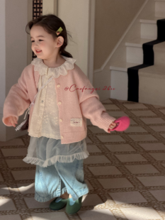 草房子·26春装新款女童可爱柔软针织开衫甜美88201
