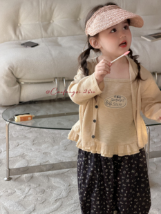 草房子·26春装新款女童吊带针织开衫两件套26005