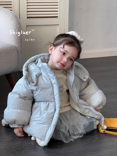 25冬装 女童羽绒服加厚女宝宝白鸭绒外套7120 新款