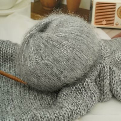 金葱马海毛毛线马海中粗手工diy编织围巾钩针勾帽子宝宝柔软亮丝