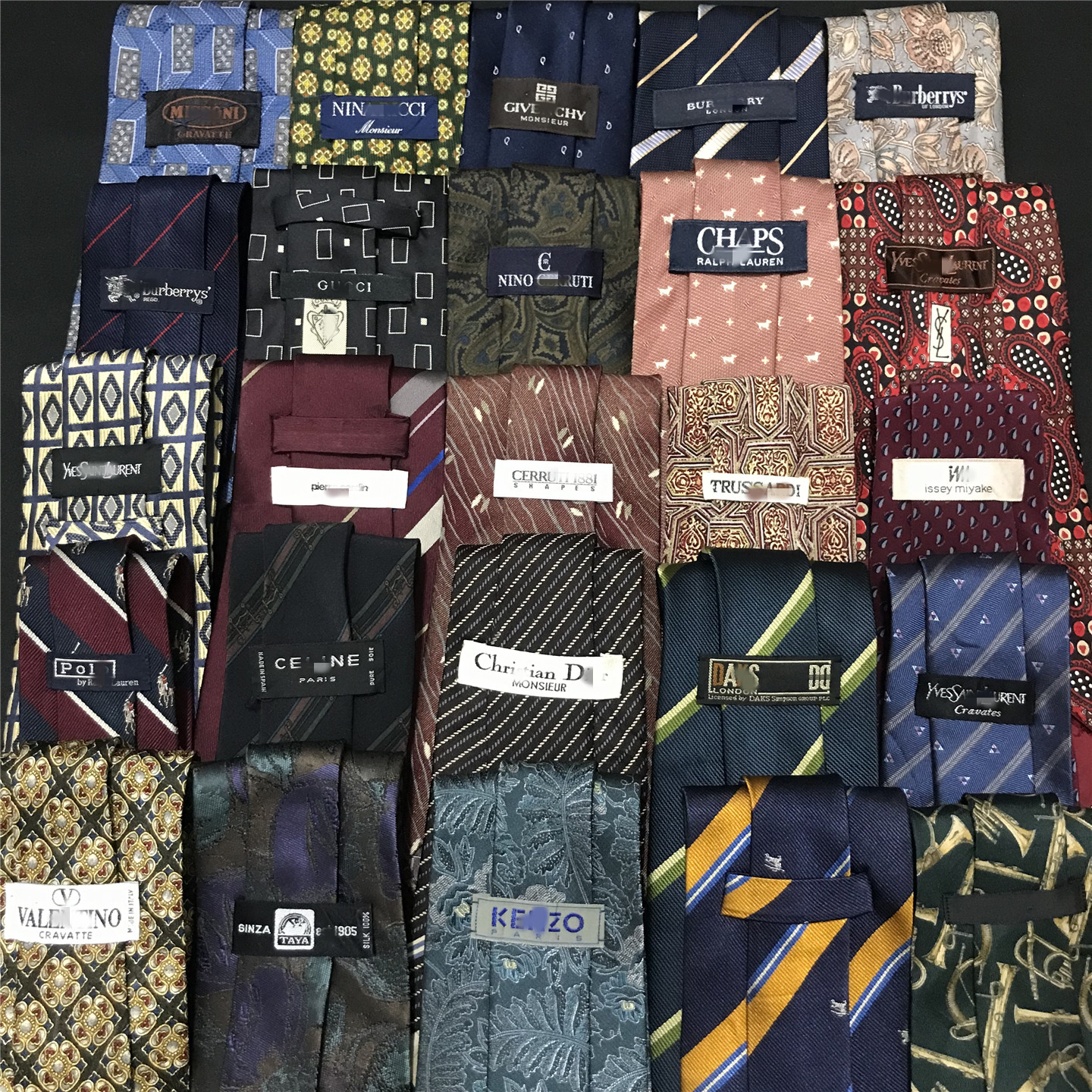 中古领带vintage古着孤品奢侈牌牌复古休闲商务男士高端真丝Y55
