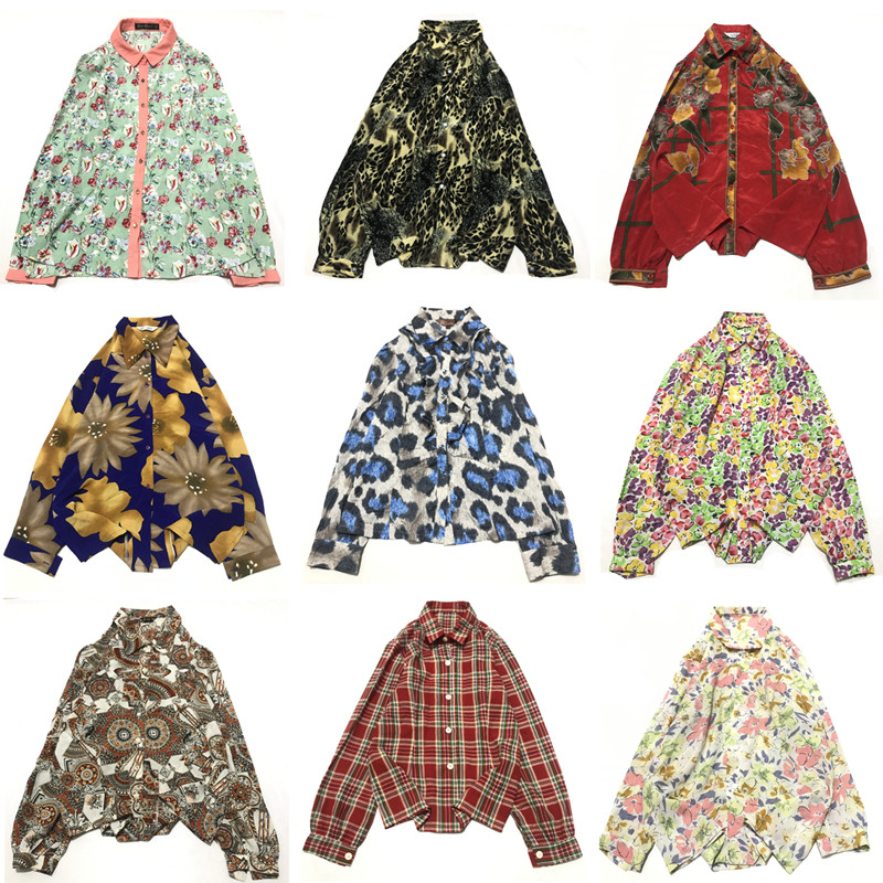 vintage古着长袖花衬衫