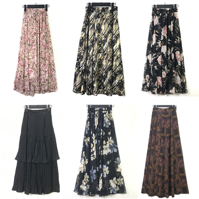 vintage古着夏季雪纺碎花半身裙