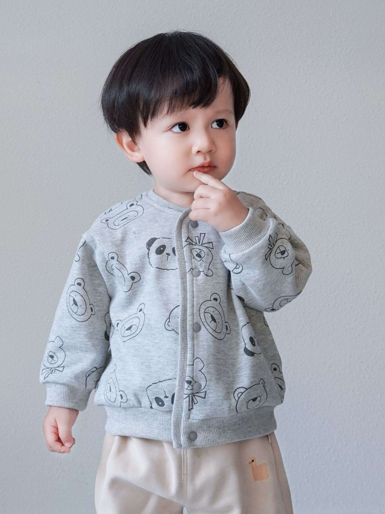 봄 가을 남아 여아용 코트 카툰 상의 아동 맨투맨 외출복  용 면 가디건 1 3