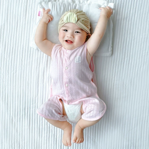 Детский летний хлопковый легкий и тонкий дышащий жилет подходит для мужчин и женщин для девочек без рукавов, 0-1 лет