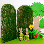 铁艺绿色草藤屏风森系自然景观环境搭配场景布置花篱背景道具装 饰