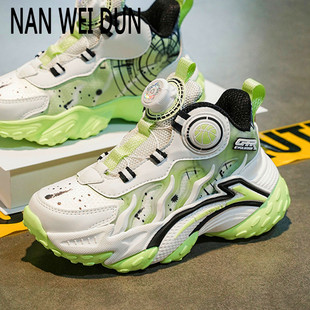 皮面男童休闲运动鞋专业南尉盾防滑跑步鞋减震儿童篮球鞋透气球鞋