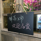 迷你无框小黑板黑板挂牌悬挂小牌匾留言牌宠物房子门牌挂式 手写板